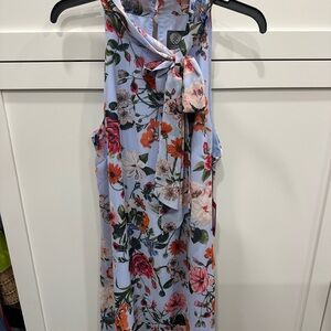 Vince Camuto Floral Sleeveless Dress with Neck Bow NWY SZ 16